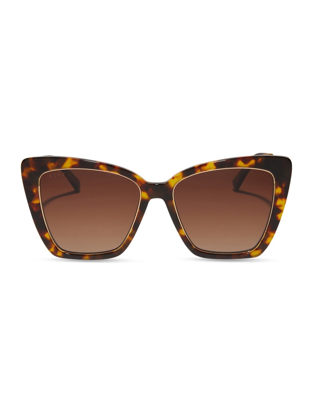 DIFF Becky IV Amber Tortoise Brown Gradient Polarized Sunglasses